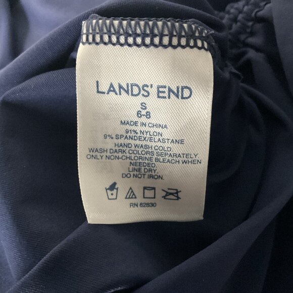 Lands End Womens S Cover Up Swim Top Rash Guard Ruched Sides 1/2 Zip Embroidered - Picture 6 of 10